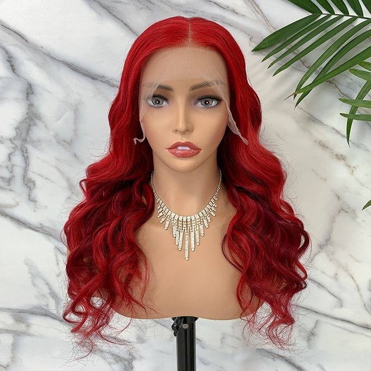 Red Lace Front Wig 13x4